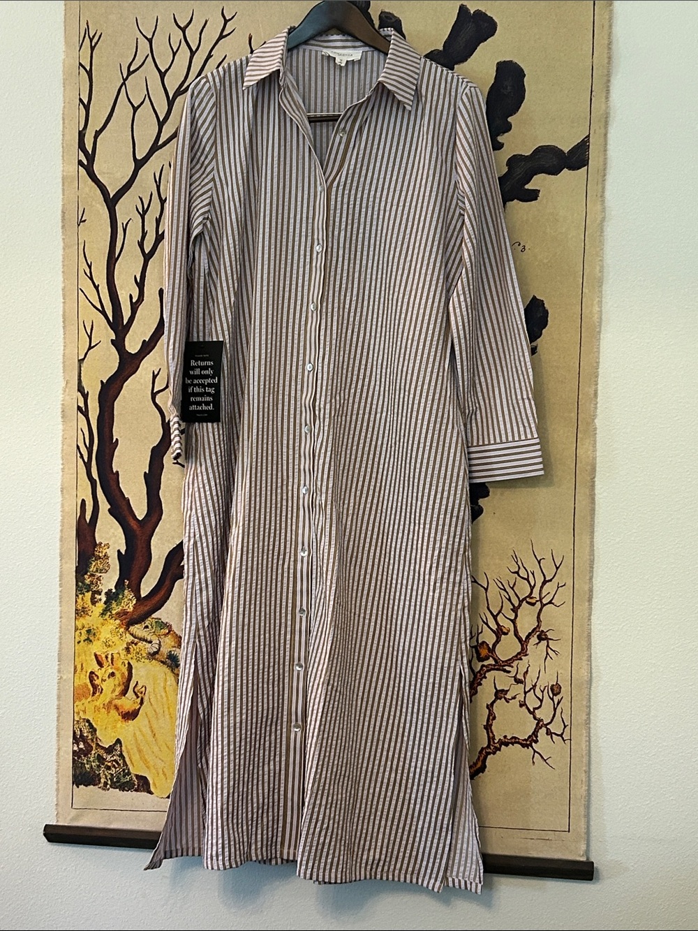 Pomander Place Tuckernuck Lilac Stripe Seersucker Griffin Dress Size M